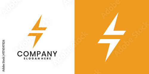 Lightning bolt logo icon design template