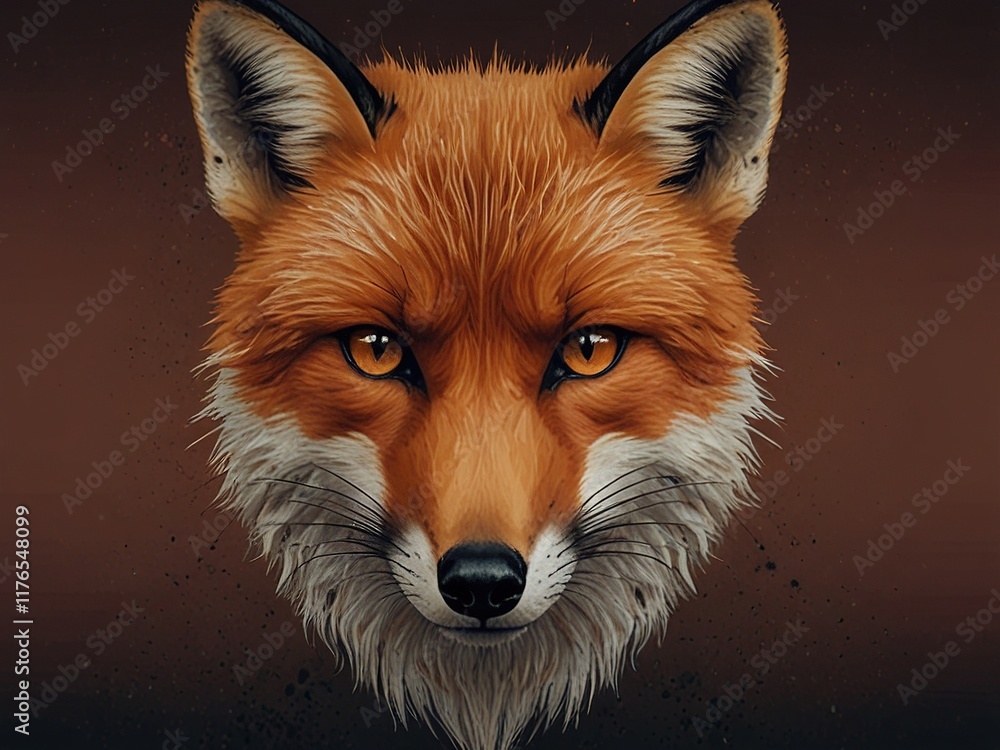 Fototapeta premium A striking portrait of a curious fox with vibrant orange fur and inquisitive eyes, set against a soft, muted background
