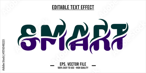typography SMART word art illustration, editable text effect, eps file format