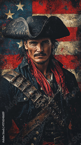 American Revolutionary War Pirate Captain Portrait