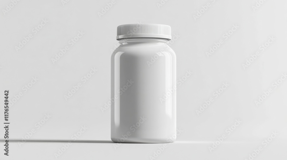 a white bottle with a white cap on a white surface a white bottle with a white cap on a white surface