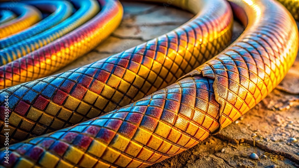 Worn Pressure Hose with Surface Cracks - High-Resolution Stock Photo Worn Pressure Hose with Surface Cracks - High-Resolution Stock Photo