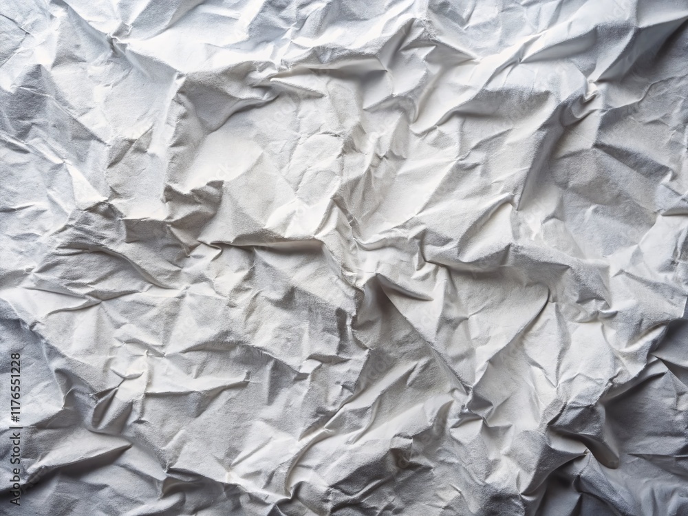 Fototapeta premium Wrinkled White Paper Poster Mockup - Blank Texture Background