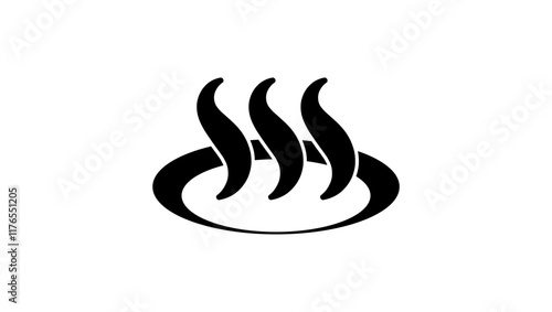 hot springs emblem, black isolated silhouette