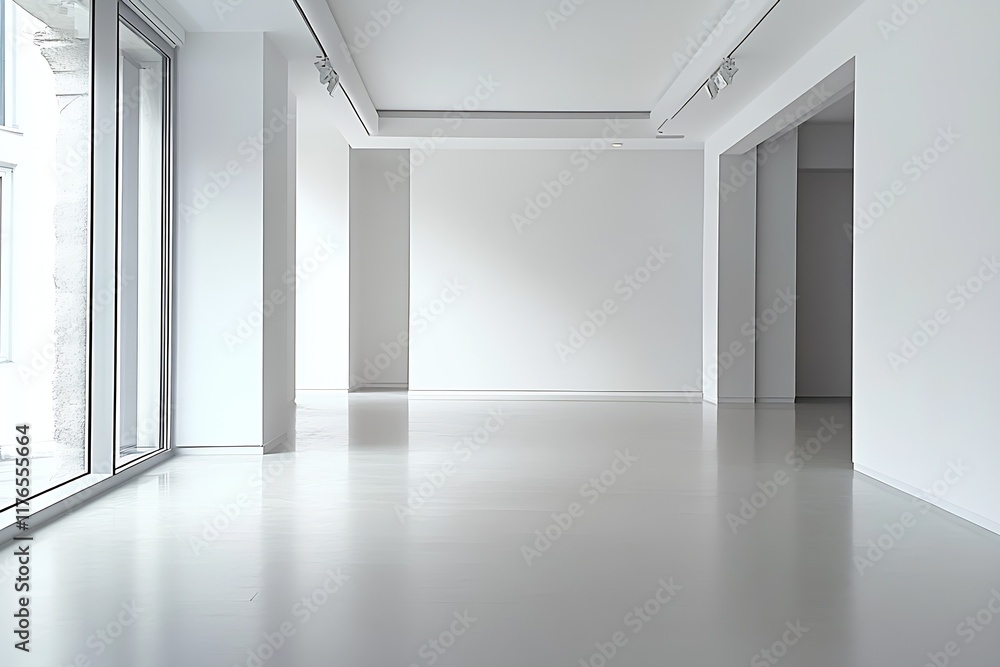 Contemporary open space with large windows and sleek minimalist design : Generative AI Contemporary open space with large windows and sleek minimalist design : Generative AI