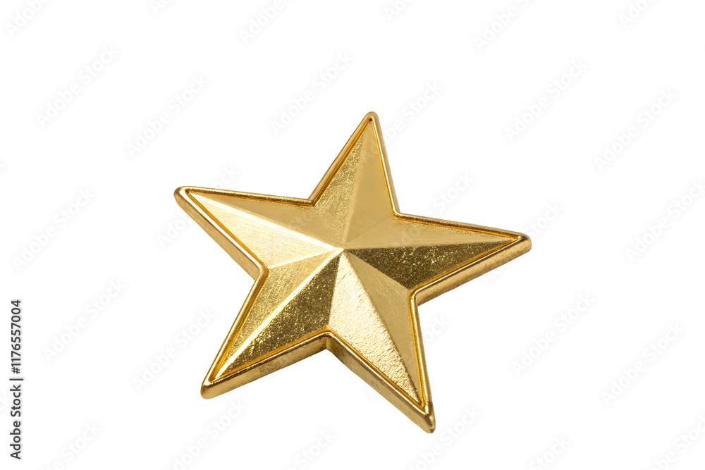 Shiny Gold Five-Pointed Star on White Background on Transparent Background: Symbol of Excellence and Achievement Shiny Gold Five-Pointed Star on White Background on Transparent Background: Symbol of Excellence and Achievement