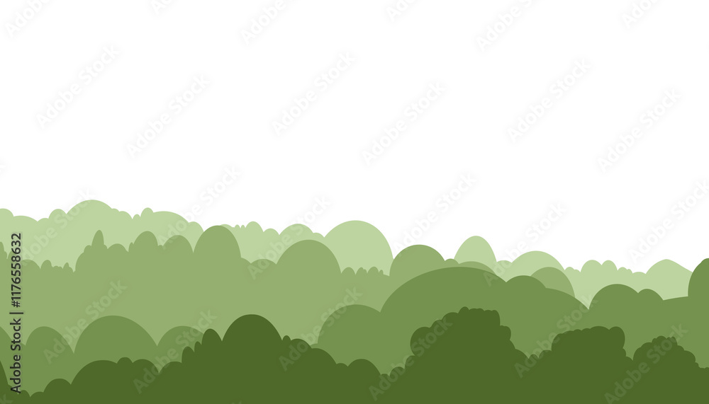 Obraz premium Stylized Green Forest Illustration