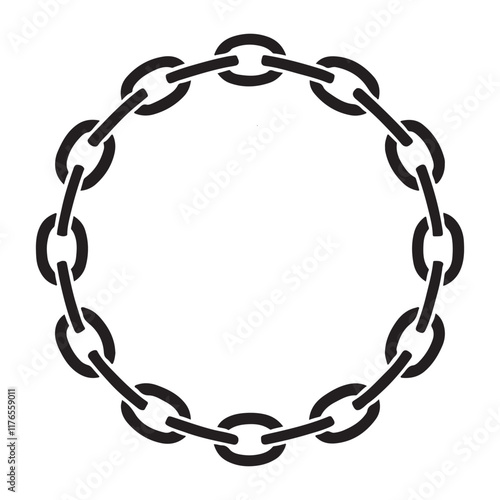 Circular Chain Silhouette Design Element for Branding