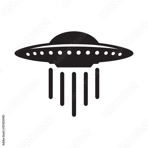 Silhouette UFO Icon Vector Illustration Design