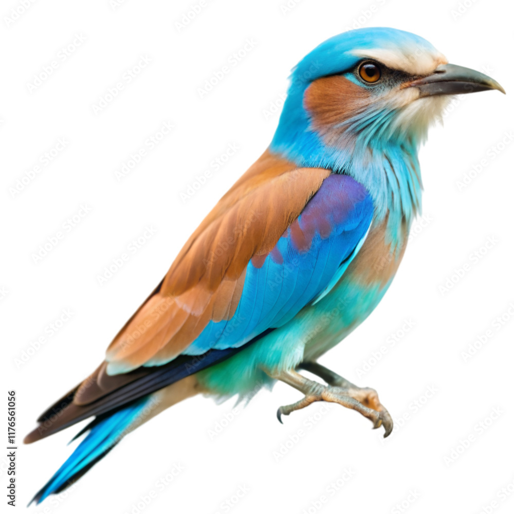 Fototapeta premium European roller isolated on transparent background
