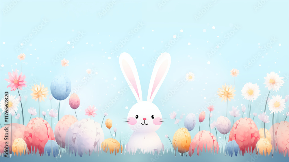 Obraz premium easter bunny with easter eggs