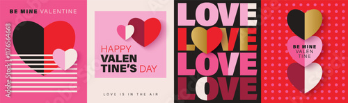 Happy Valentines Day typography with handwritten calligraphy text, isolated on pink background. Romantic Template design for celebrating valentine's Day on 14 February. Vector Illustration