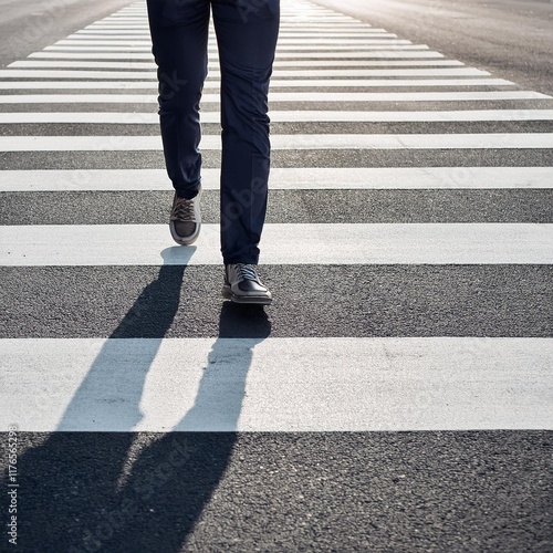 横断歩道を渡る人