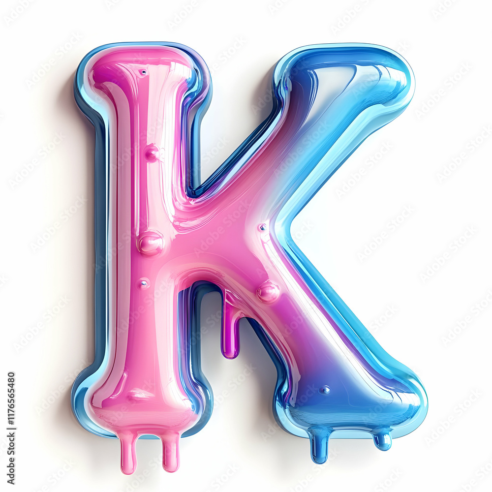 Glossy 3D Dripping Letter K Illustration Glossy 3D Dripping Letter K Illustration