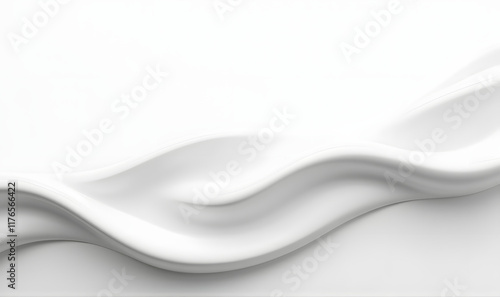 Abstract White Background with white Waves and Smooth Digital Flow, High Quality Wallpaper Design, Generative Ai