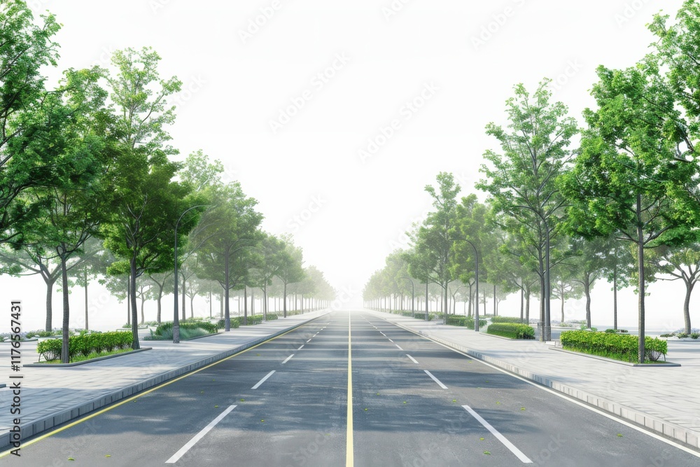Obraz premium Serene city street with designated clean air zone