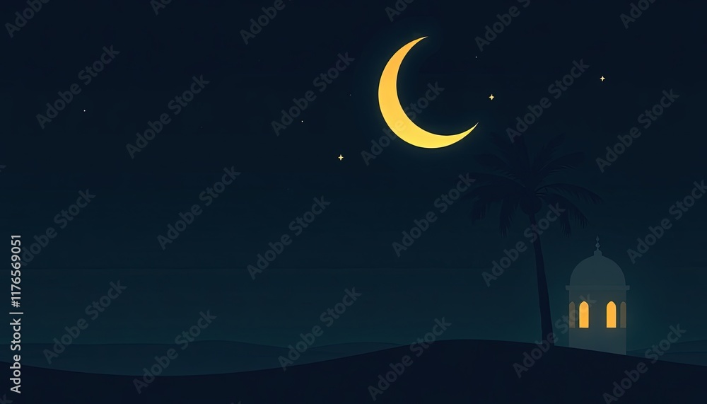 Naklejka premium captivating display of hanging lanterns against a dark, moody backdrop. The lanterns are intricately designed with ornate patterns, creating a warm, golden glow. Ramadan background