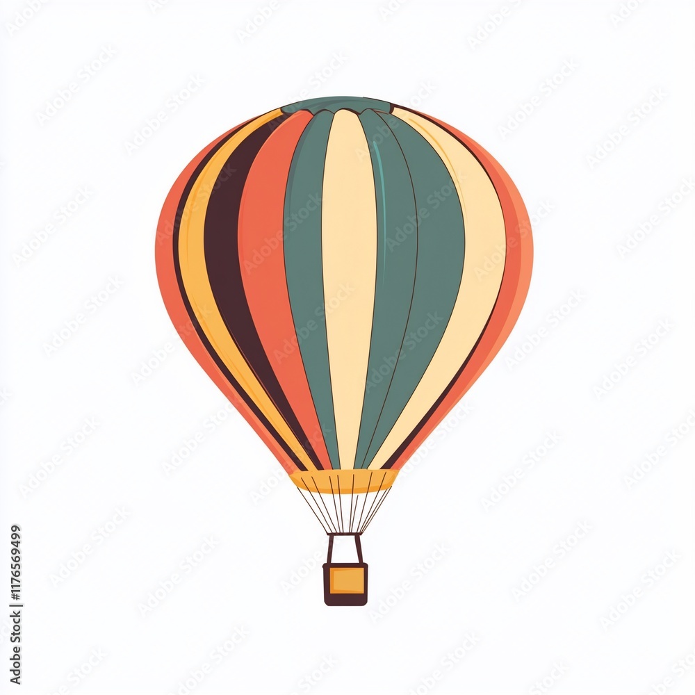 Fototapeta premium Colorful hot air balloon illustration.