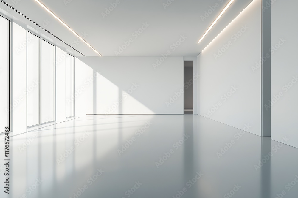 Spacious Minimalist Interior Design with Large Windows and Natural Lighting : Generative AI Spacious Minimalist Interior Design with Large Windows and Natural Lighting : Generative AI