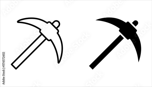 Axe icon vector set. Crossed axe logo design on white background