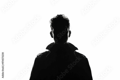 Enigmatic silhouette of a witness under protective care