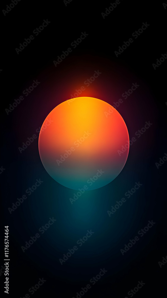 Abstract 3D Orb Illustration Dark Background Gradient Orange Teal Abstract 3D Orb Illustration Dark Background Gradient Orange Teal