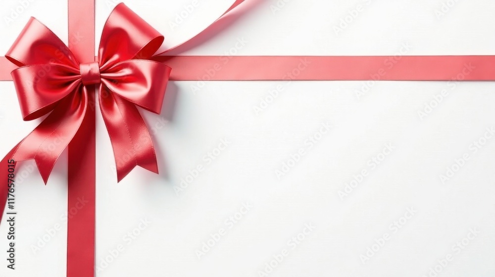 Elegant coral ribbon bow on white background, perfect for festive occasions and elegant designs Elegant coral ribbon bow on white background, perfect for festive occasions and elegant designs