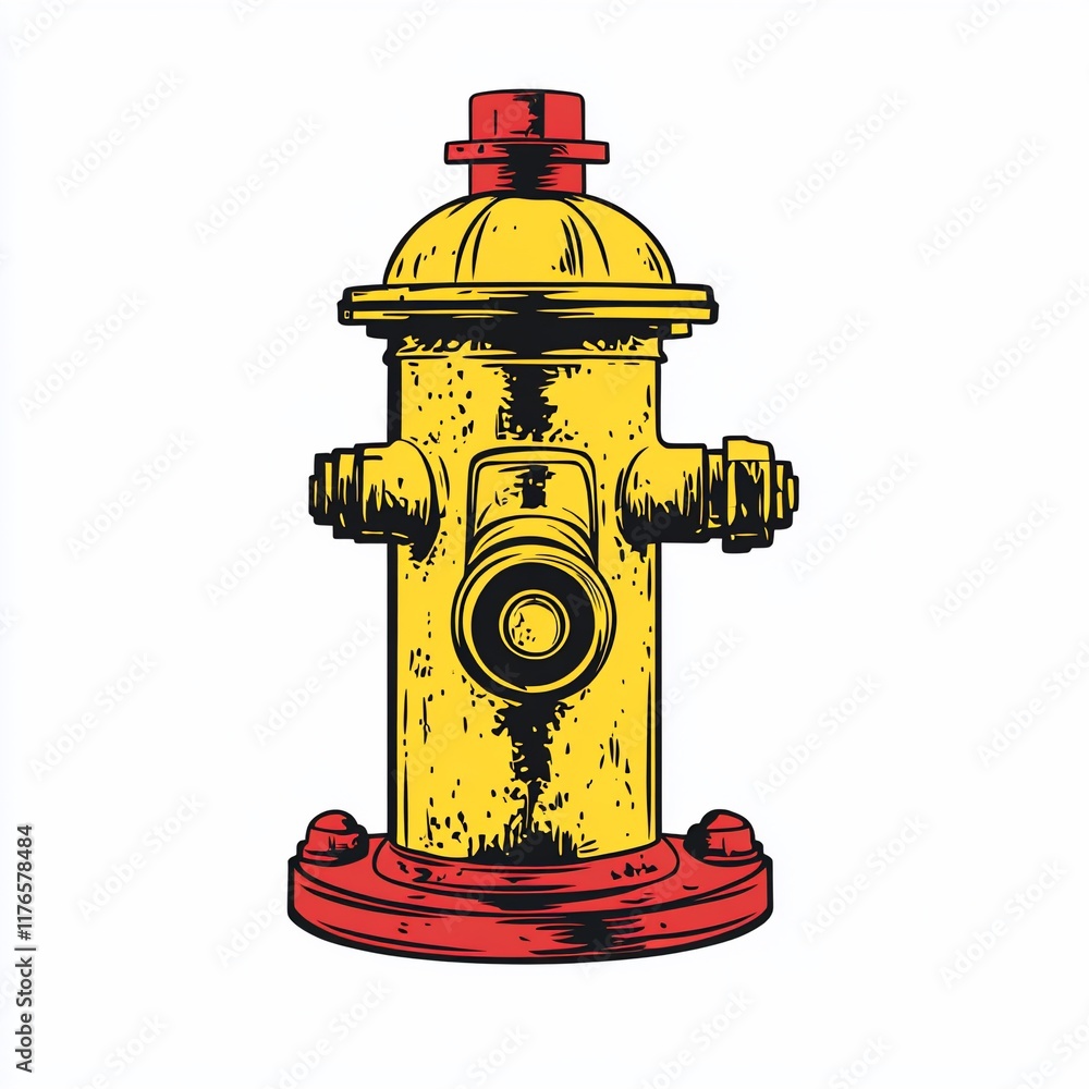 Yellow fire hydrant graphic illustration. Yellow fire hydrant graphic illustration.