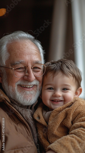 Happy Grandfather and Grandchild Portrait