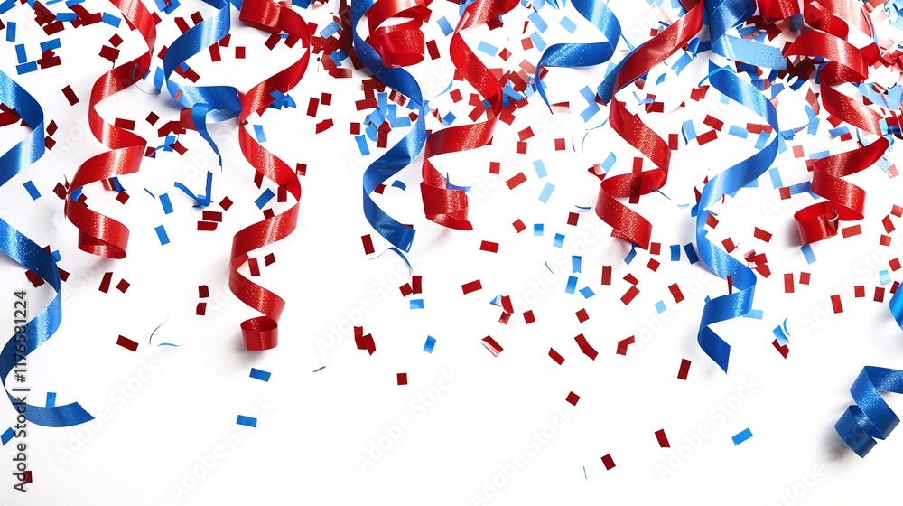 Naklejka premium Streamers and Bunting Red