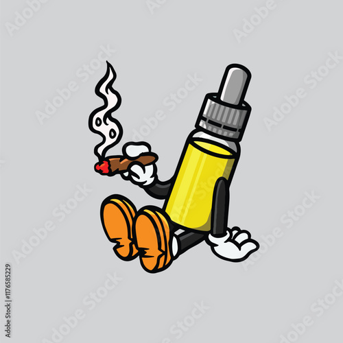 cbd vape weed nugs smoking character cartoon