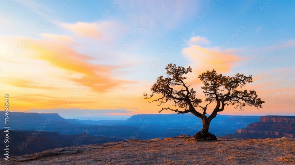 Breathtaking solitary tree silhouette at scenic sunset overlooking majestic mountain landscape with dramatic sky and serene atmosphere Outdoor adventure and of natural wonders Breathtaking solitary tree silhouette at scenic sunset overlooking majestic mountain landscape with dramatic sky and serene atmosphere Outdoor adventure and of natural wonders