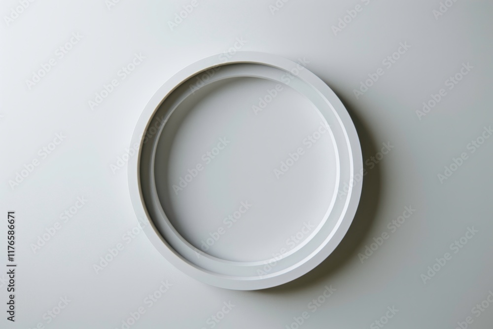 Serene white circle on a plain background, symbolizing simplicity and purity Serene white circle on a plain background, symbolizing simplicity and purity