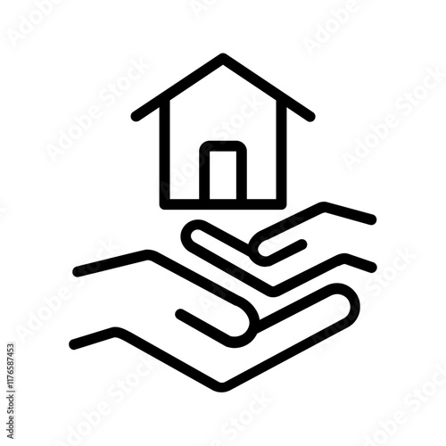 Vector black line icon for