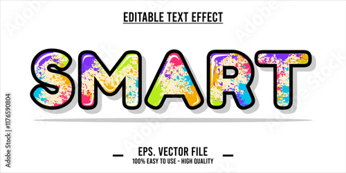 typography SMART word art illustration, editable text effect, eps file format