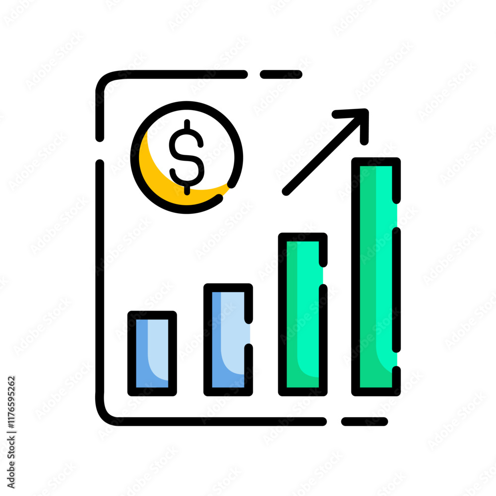 Line icon graph. data, bars and economic growth elements for business infographics. visualization of data statistics and analytics. isolated on white background. vector illustration Line icon graph. data, bars and economic growth elements for business infographics. visualization of data statistics and analytics. isolated on white background. vector illustration