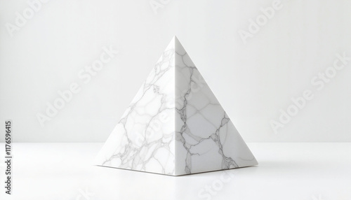 Wallpaper Mural Elegant white marble pyramid on white background with copy space Torontodigital.ca