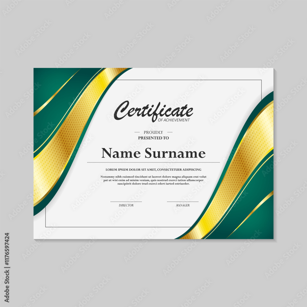 Fototapeta premium luxury gold appreciation certificate design
