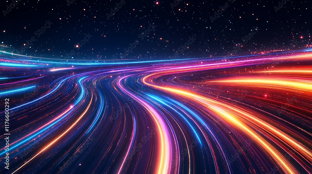 Abstract Cosmic Trails of Light and Energy Flowing Abstract Cosmic Trails of Light and Energy Flowing