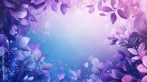 Beautiful Abstract Background Featuring Colorful Purple and Blue Flowers Creating a Dreamy Atmosphere for Artistic Projects and Designs