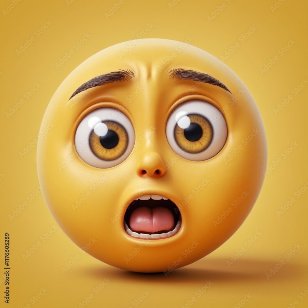 An astonished emoji face with wide eyes and an open mouth, expressing shock or amazement in bright yellow tones. An astonished emoji face with wide eyes and an open mouth, expressing shock or amazement in bright yellow tones.