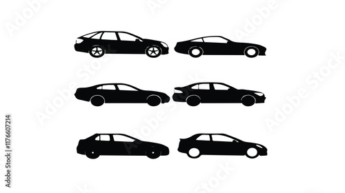Print car silhouettes set - vector