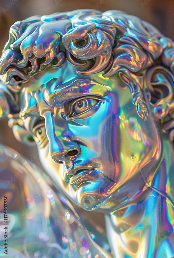 Fototapeta premium A_close-up_of_an_iridescent_holographic