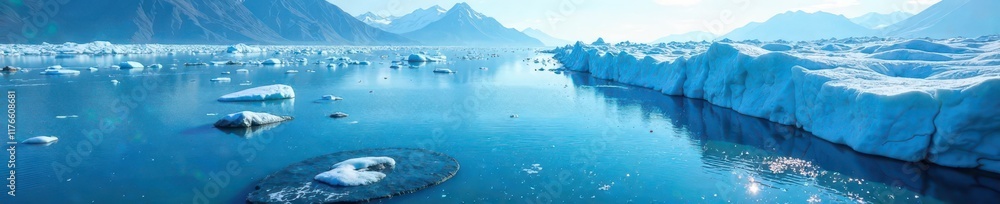 Cracked glacial ice, sharp edges, deep blue hues, blue, cold, background texture Cracked glacial ice, sharp edges, deep blue hues, blue, cold, background texture