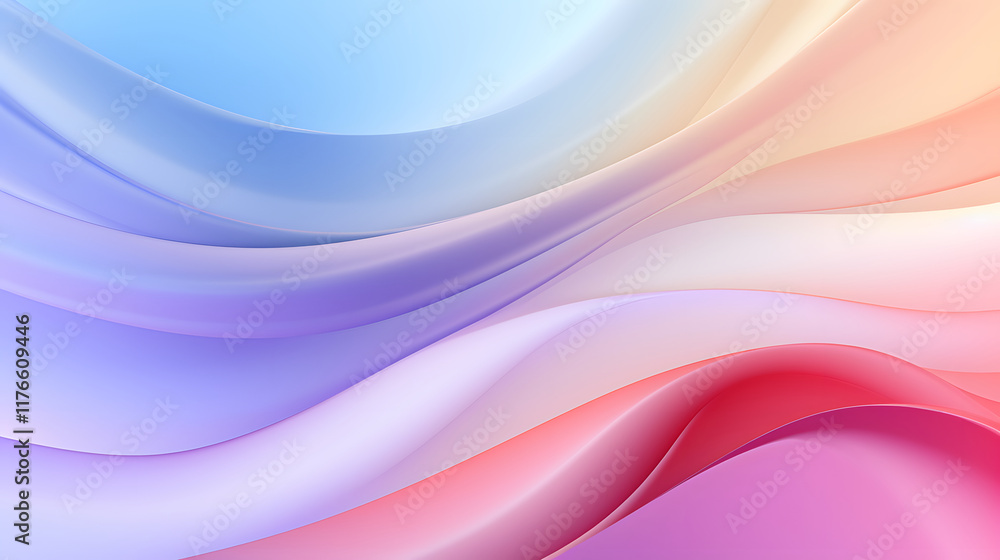 Fototapeta premium Digital colorful soft curves abstract poster web background