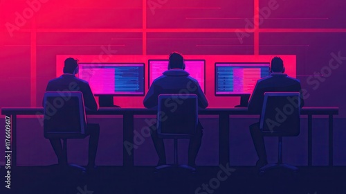 Futuristic Workspace with Holographic Screens Showcasing Advanced Technology and Digital Interaction in a Modern Setting