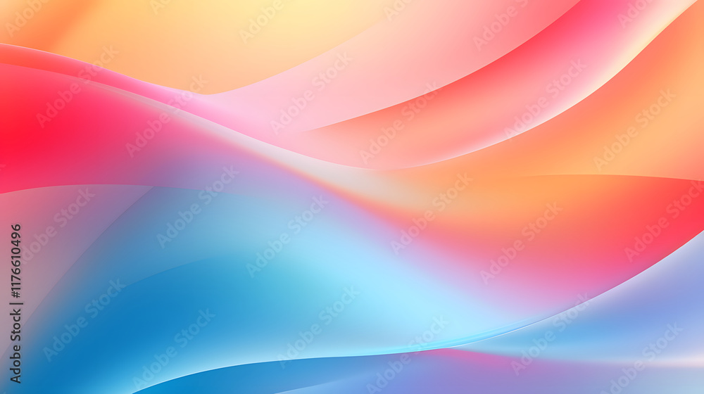 Digital colorful soft curves abstract poster web background