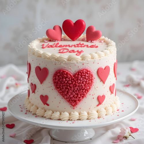 Happy Valentine Day Vanilla cake design5 photo