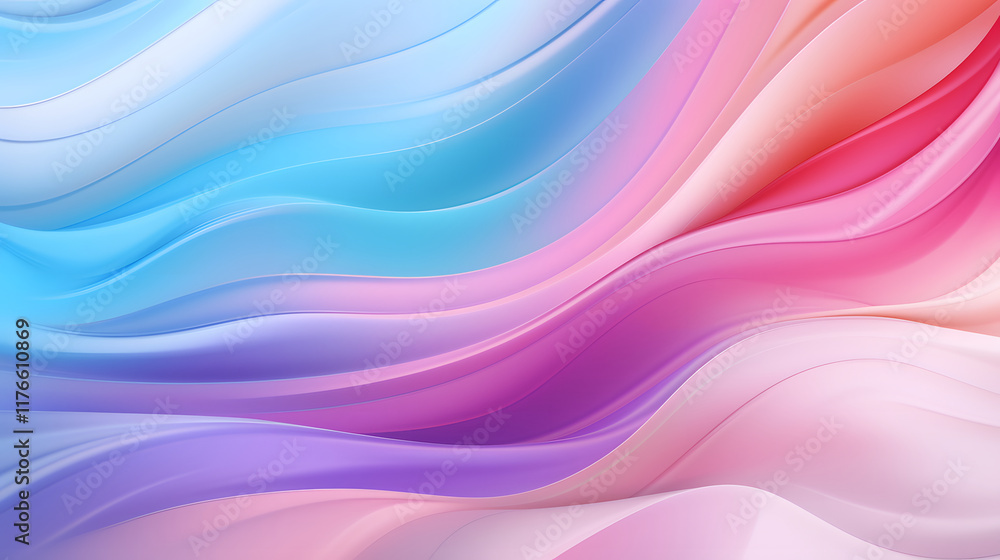 Fototapeta premium Digital colorful soft curves abstract poster web background