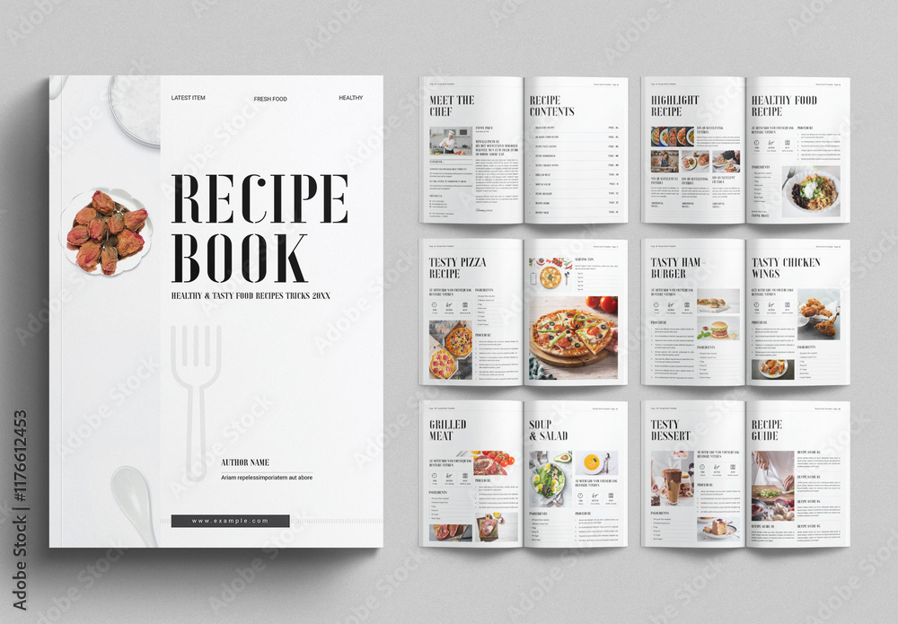 Example Of Recipe Book Recipe Book Template Design Layout Stock Template | Adobe Stock